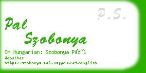 pal szobonya business card